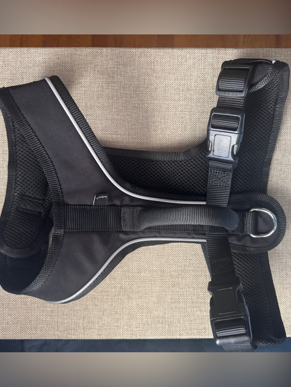 Black Reflective No-Pull Dog Harness with Metal D-Ring